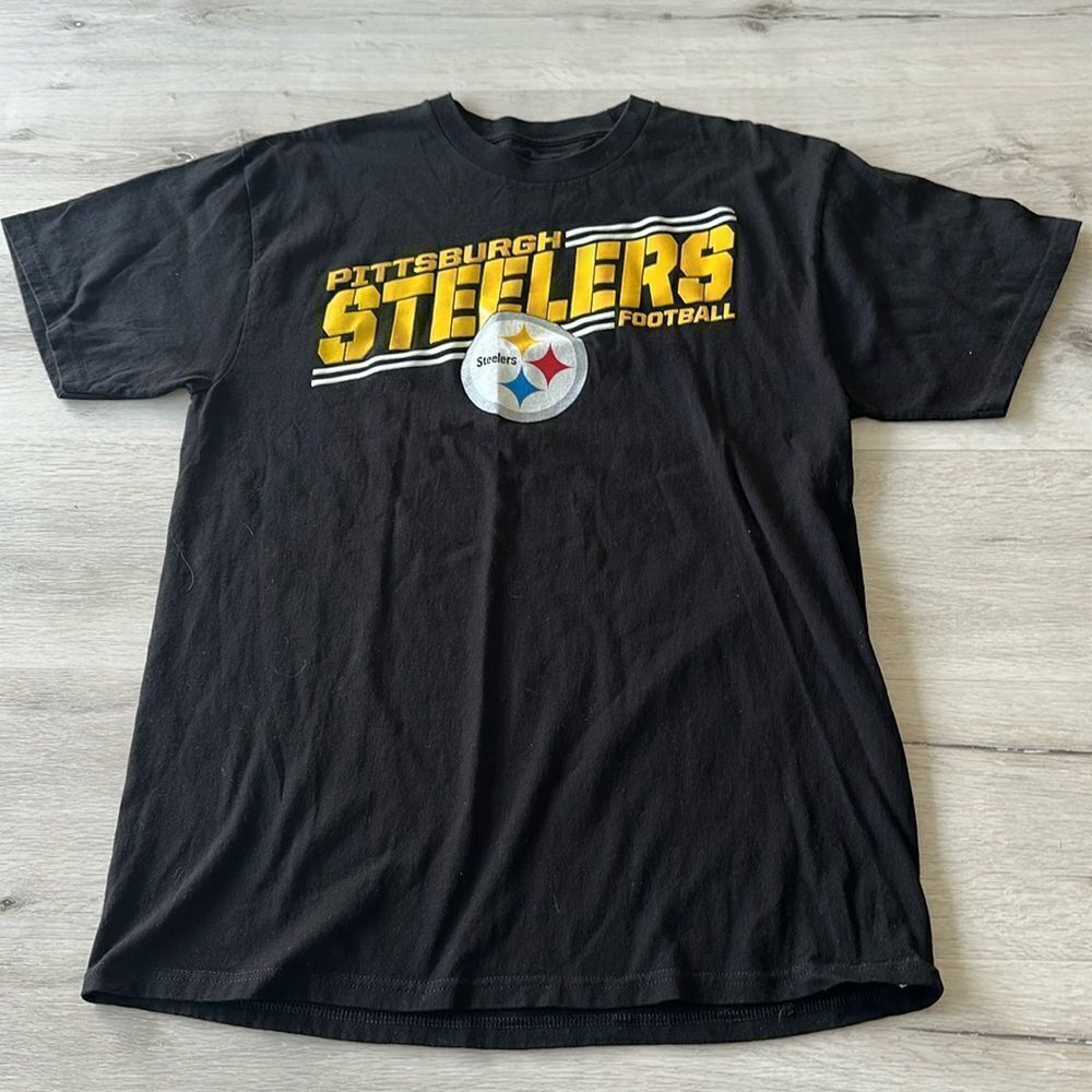 Pittsburgh Steelers Football Short Sleeve Tee Shirt Black L EUC